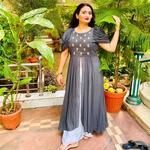 Grey modern lehenga, size XL